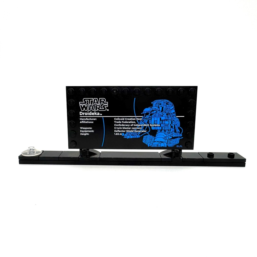 LEGO Star Wars Droideka Display Plaque Stand Set 75381 Information Piece